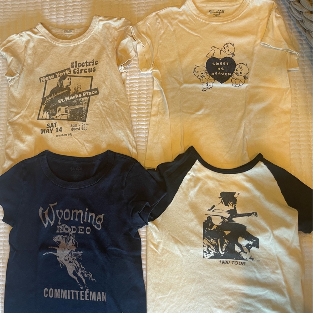 Bundle of all four Brandy Melville graphic tee shirts